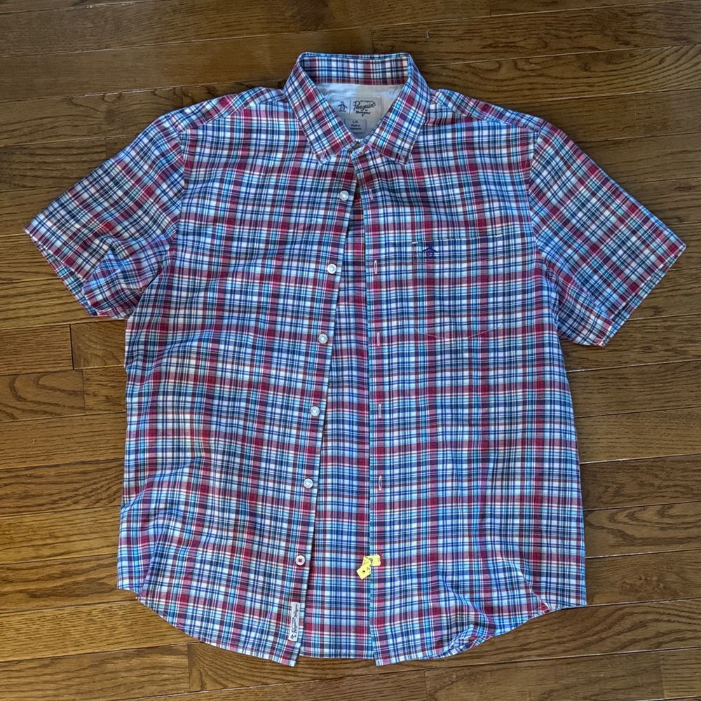 Original Penguin Men's Plaid Short Sleeve Shirt